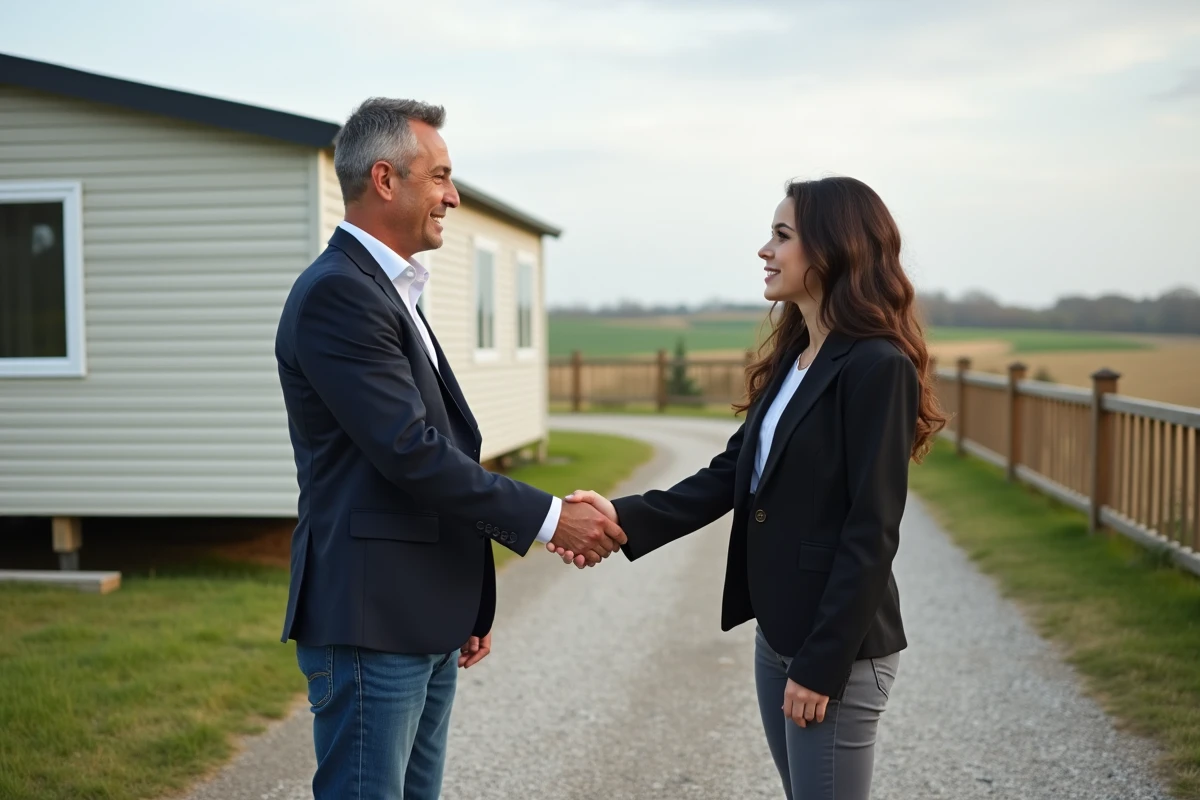 Agent immobilier serrant la main d