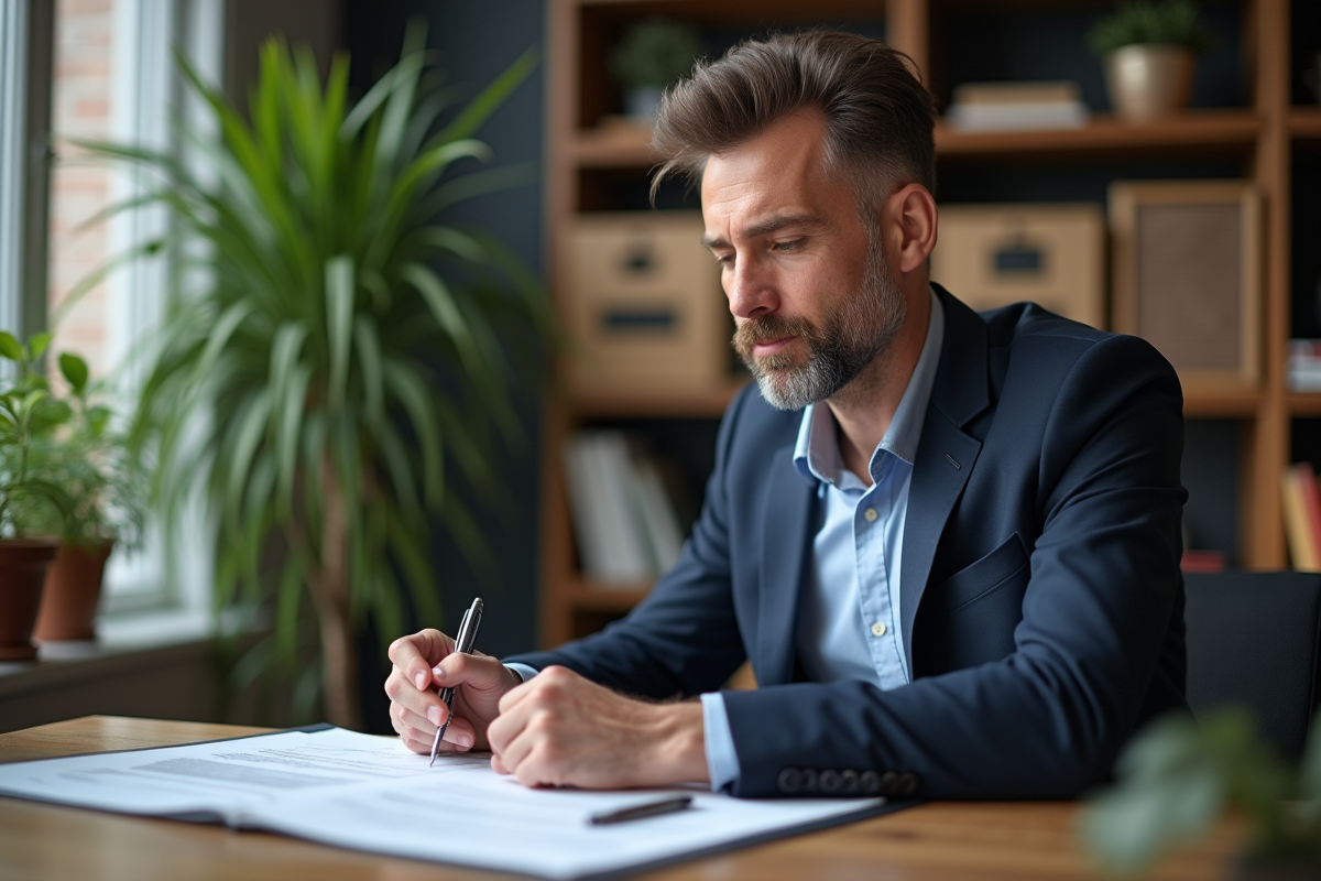 Homme d affaires en réunion dans un bureau moderne