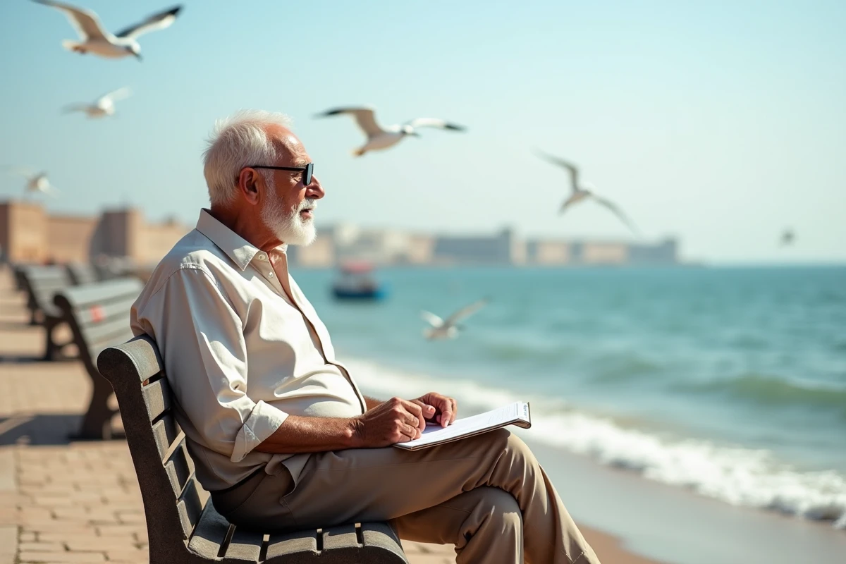 Homme retraité regardant l