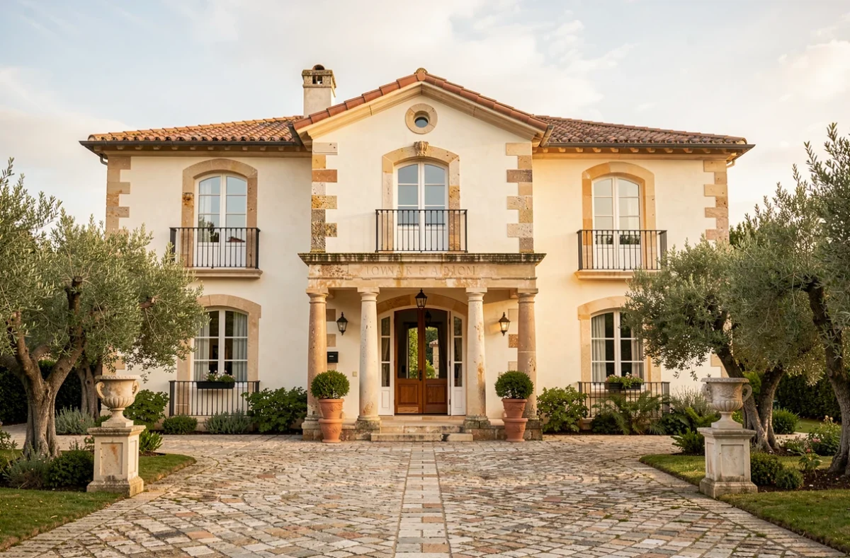 Maison Casanova de style provençal élégant avec pierres apparentes, voûtes et jardin méditerranéen dans le Vaucluse