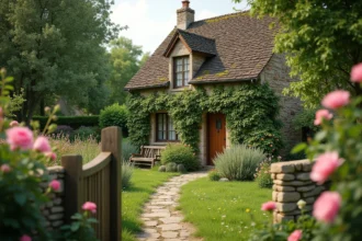 Petite maison en pierre avec jardin fleuri à louer dans le département de l'Eure en Normandie